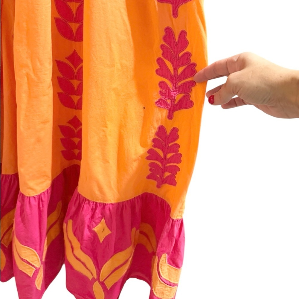 Banjanan Pink and Orange Maxi Dress with Floral Print - Picture 7 of 11